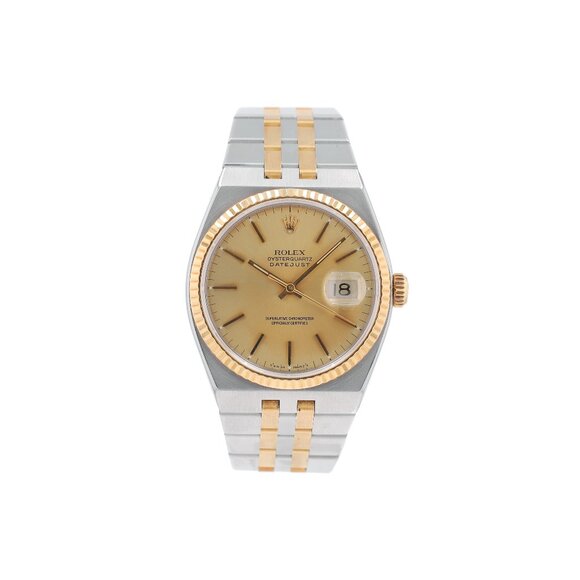 Rolex Accessories - Rolex Datejust 17013 36mm Champagne Index Dial Fluted Bezel Integrated Band